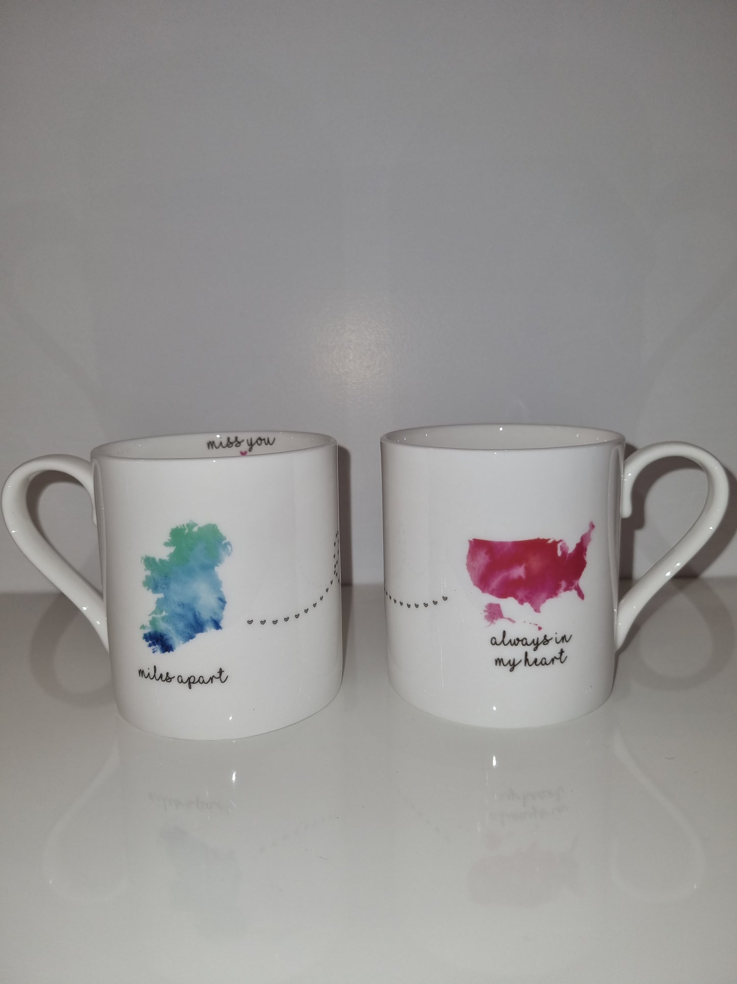 Miles Apart Fine China Mug Ireland To America