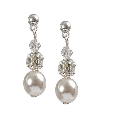 Azure Mini Havana Ivory Silver & Pearl Earrings