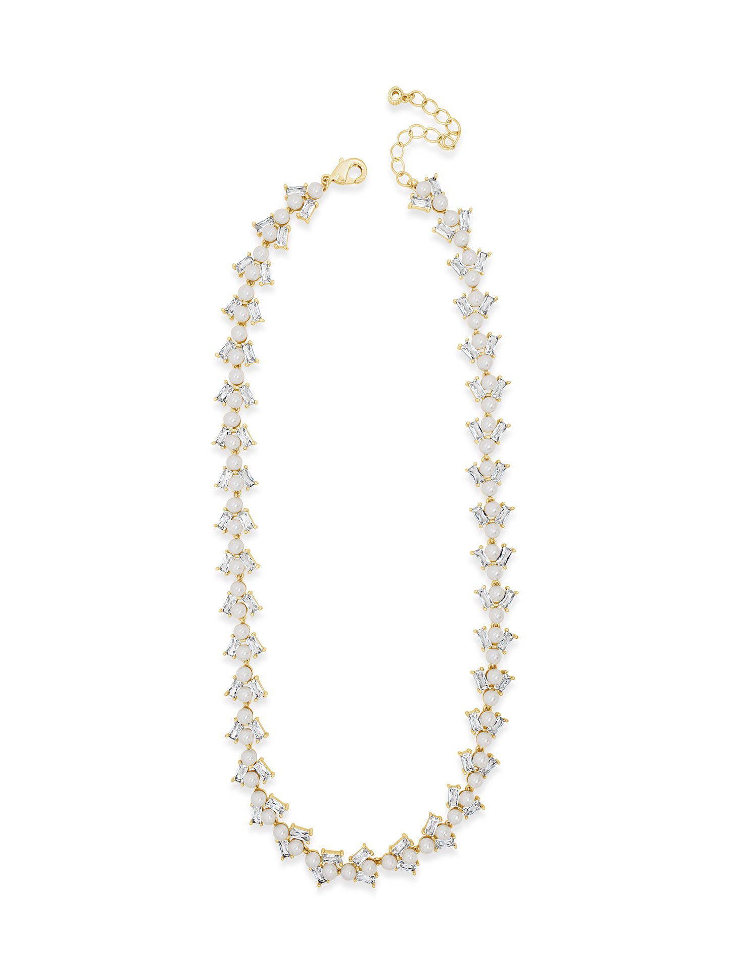 Pearl & Crystal Gold Necklace