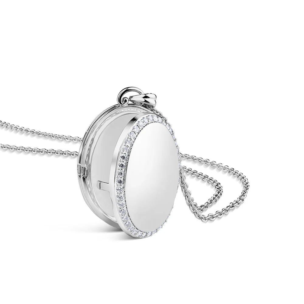 Newbridge Silverware locket with clear stones