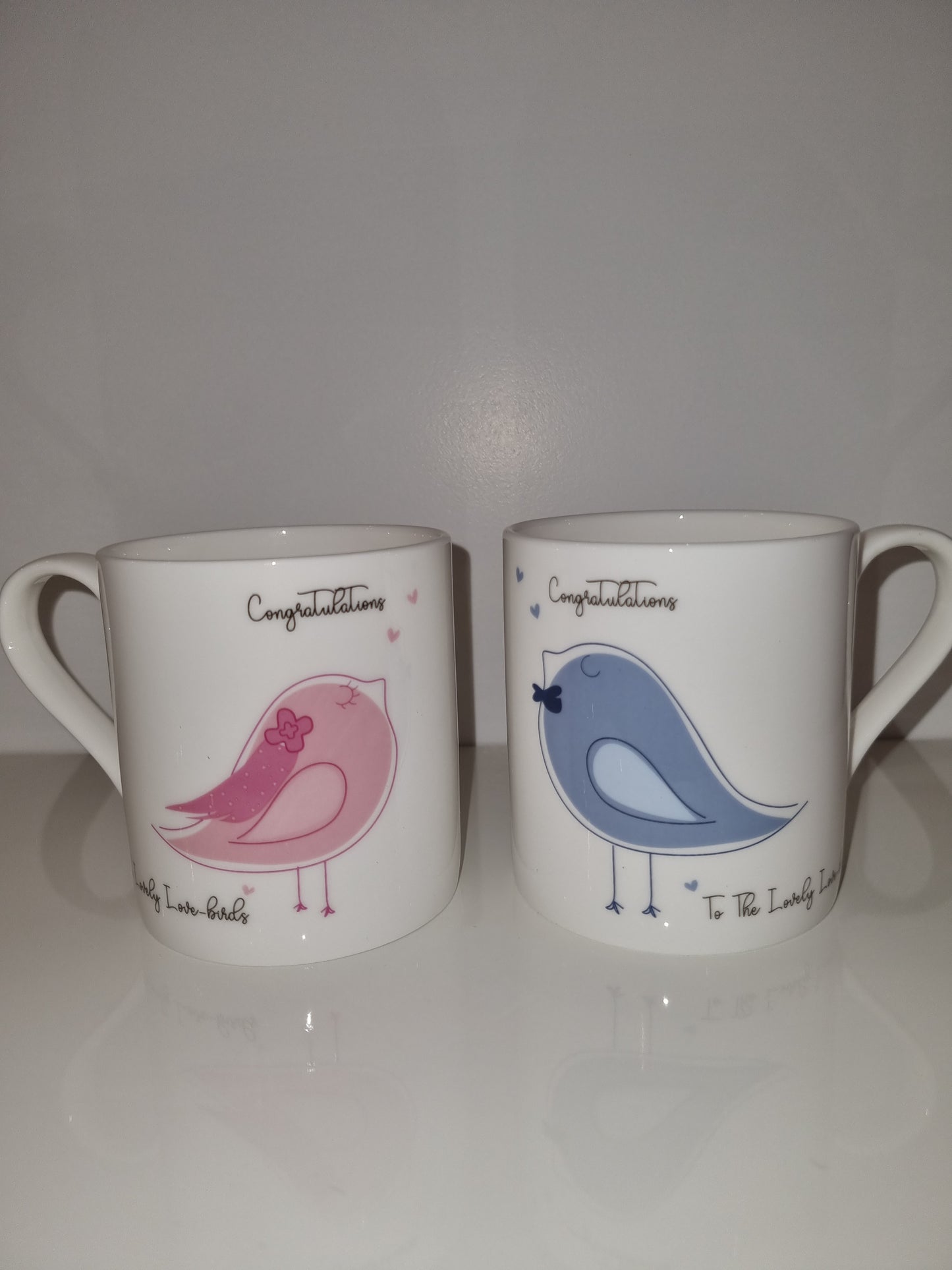Congratulations To The Lovebirds Fine China Mug In Blue