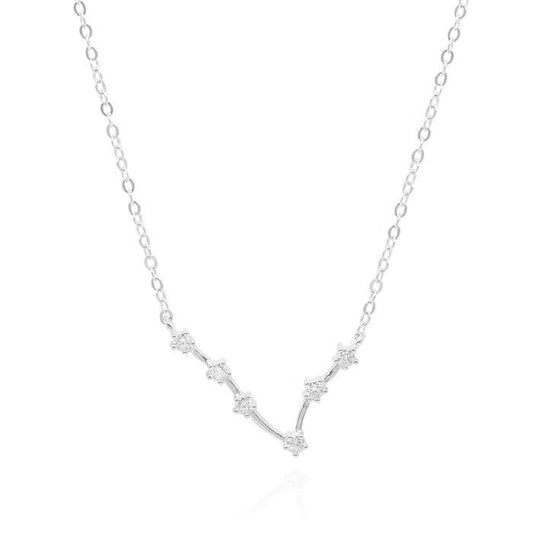 GT Pisces Zodiac Constellation Silver Necklace