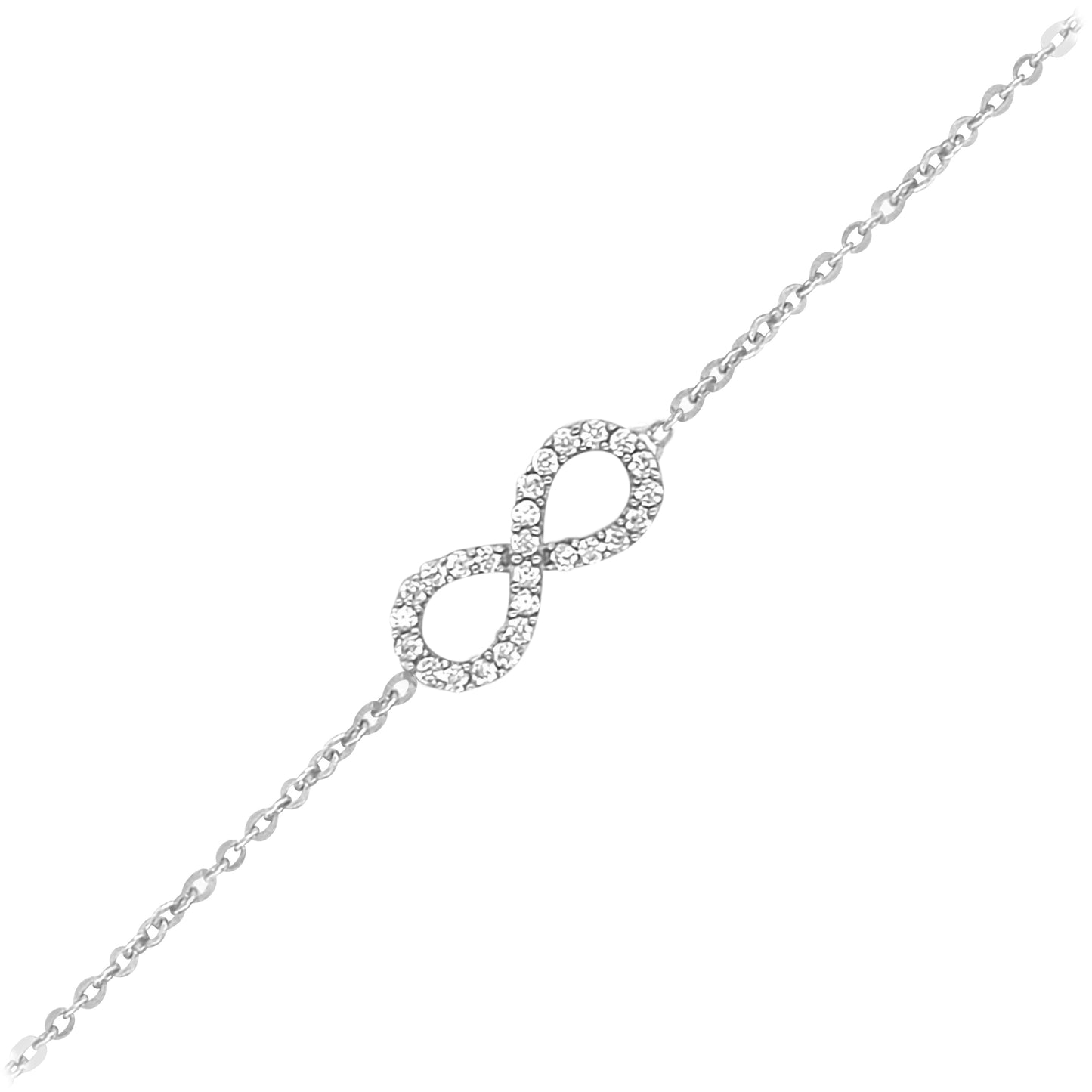 EV-Silver Infinity Bracelet With Crystal Detail