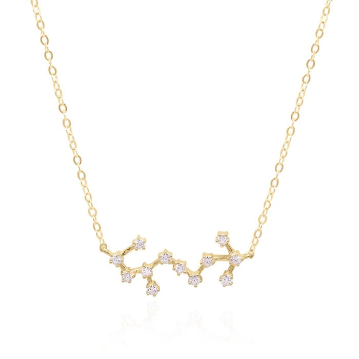 GT Scorpio Zodiac Constellation Gold Necklace