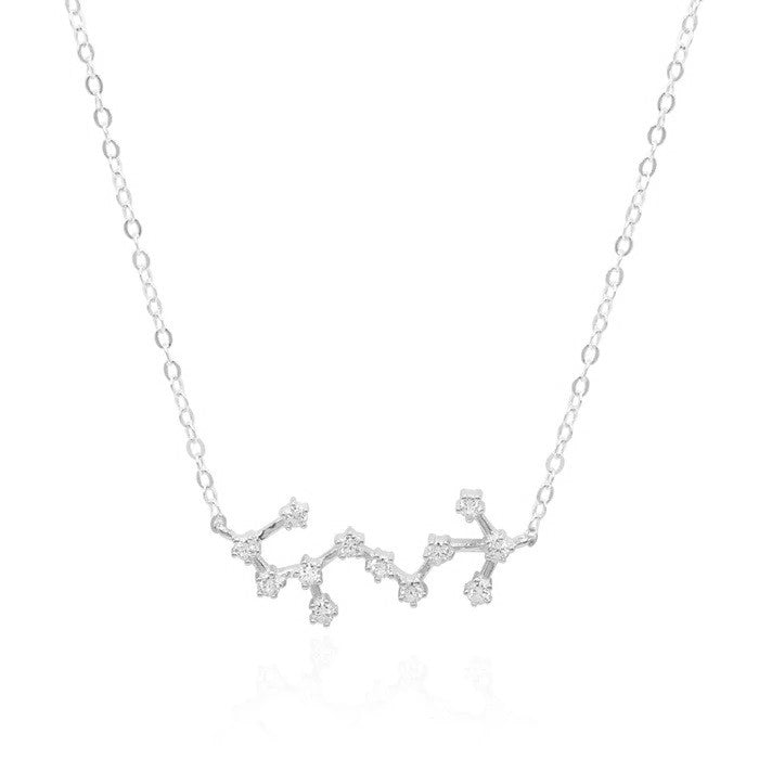 GT Scorpio Zodiac Constellation Silver Necklace
