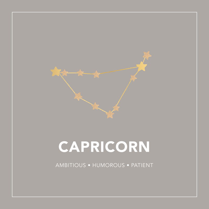 GT Capricorn Zodiac Constellation Gold Necklace