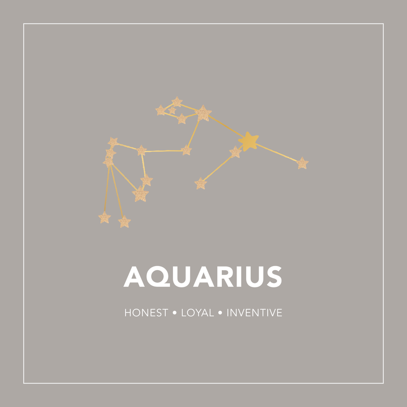 GT Aquarius Zodiac Constellation Gold Necklace