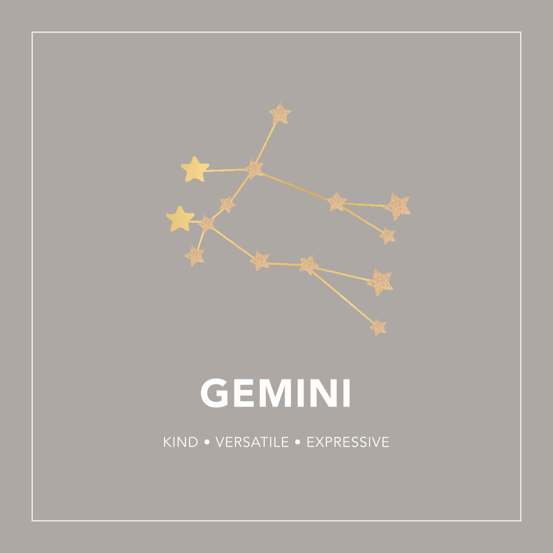 GT Gemini Zodiac Constellation Gold Necklace