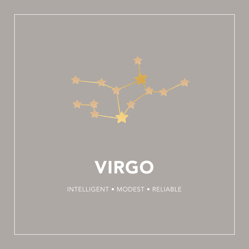 GT Virgo Zodiac Constellation Gold Necklace