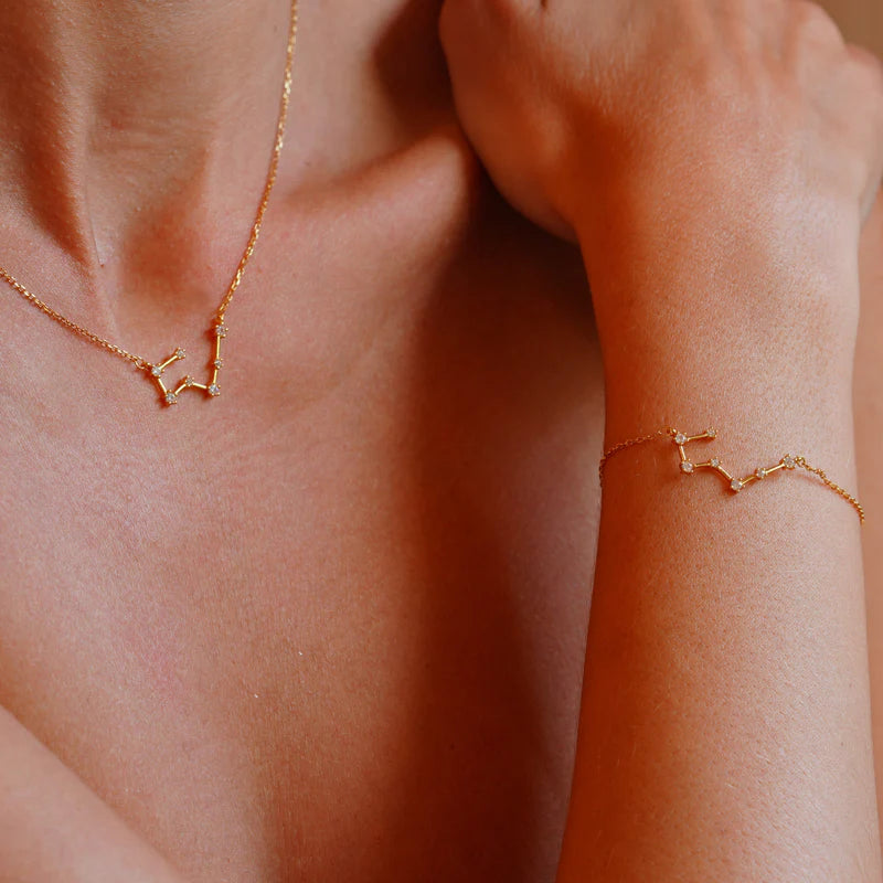 GT Taurus Zodiac Constellation Gold Necklace