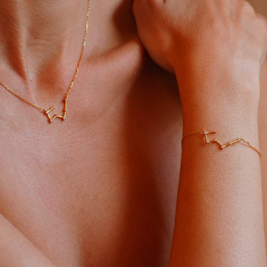 GT Taurus Zodiac Constellation Gold Necklace