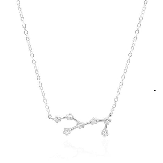 GT Virgo Zodiac Constellation Silver Necklace