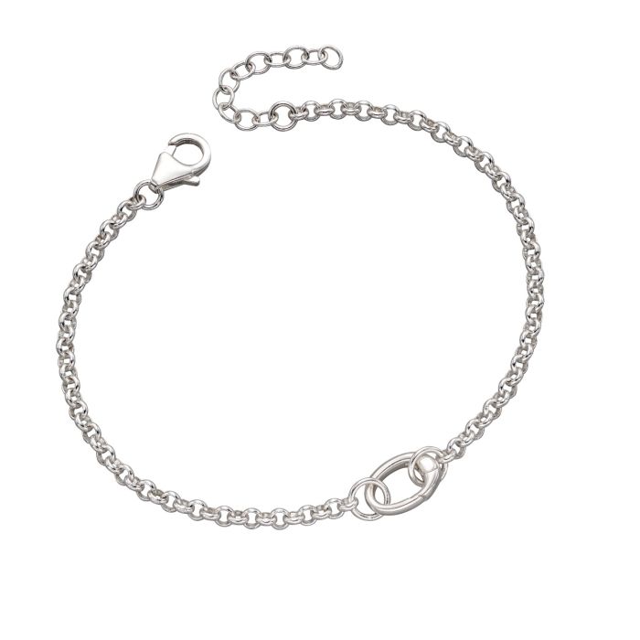 GKO Sterling silver Single Charm Link Bracelet