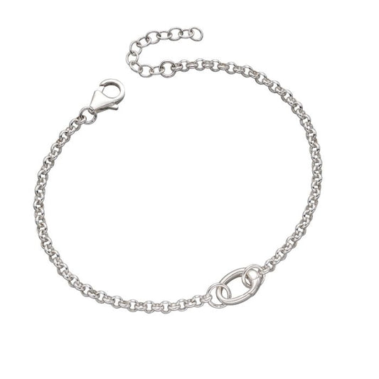 GKO Sterling silver Single Charm Link Bracelet
