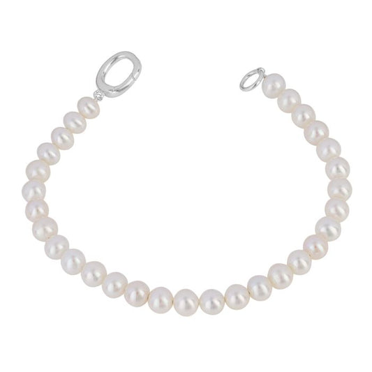 GKO White Pearl Charm Bracelet