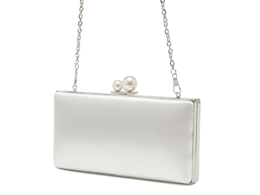 Rainbow Club Beau Pearl Satin Clutch Bag