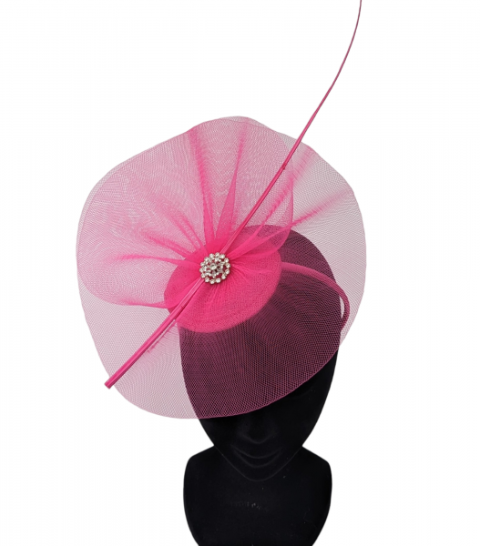 Carina Fascinator/Headpiece In Cerise