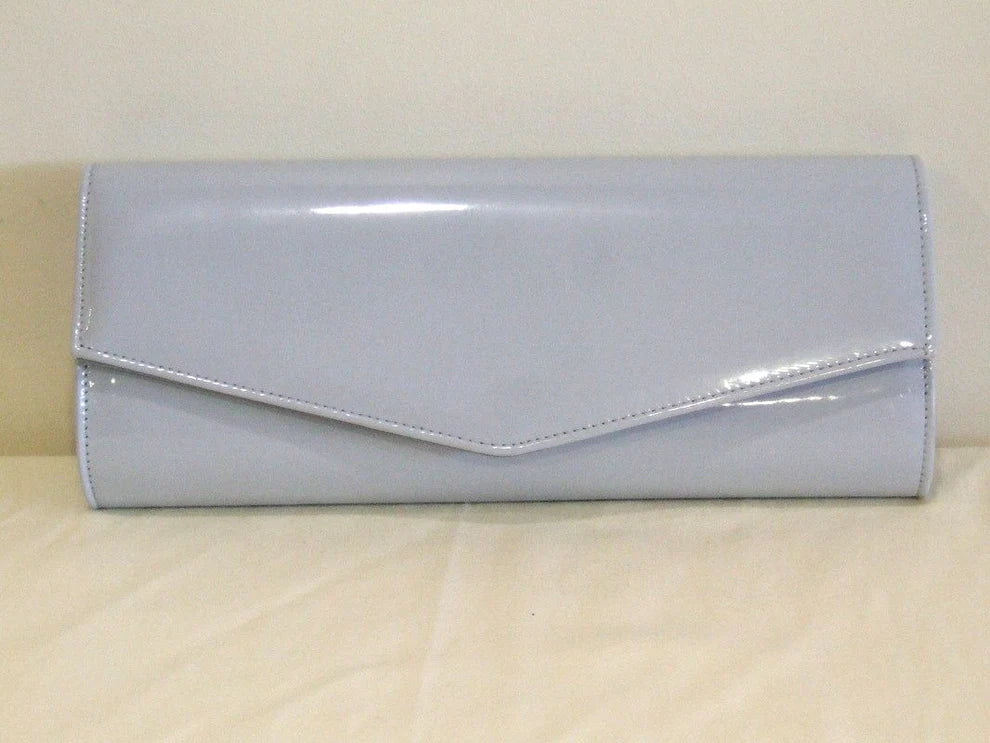 Light Blue Patent Clutch Bag