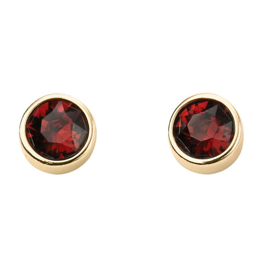 GKO Gold & Crystal Birthstone Burgundy (January) Earrings