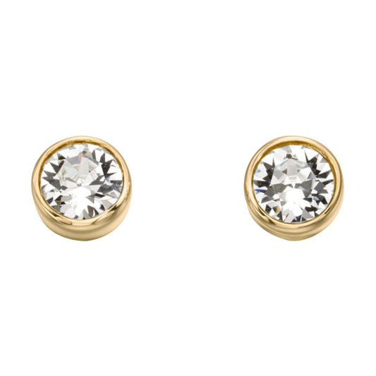 GKO Gold & Crystal Birthstone Earrings Crystal (April)