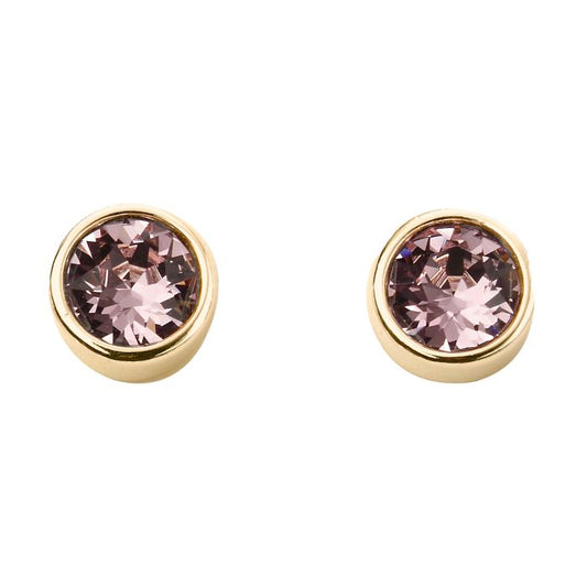 GKO Gold & Crystal Birthstone Earrings Light Amethyst (June)