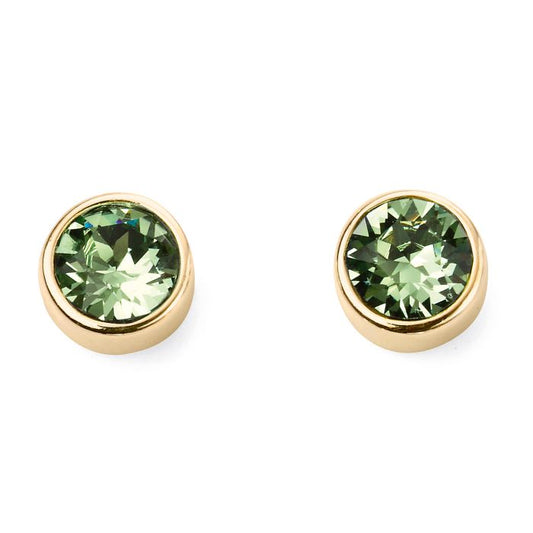 GKO Gold & Crystal Birthstone Earrings Peridot (August)