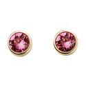 GKO Gold & Crystal Birthstone Earrings Rose Preciosa (October)