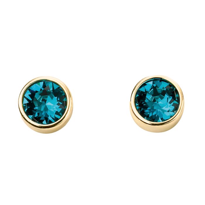 GKO Gold & Crystal Birthstone Earrings Topaz ( December)