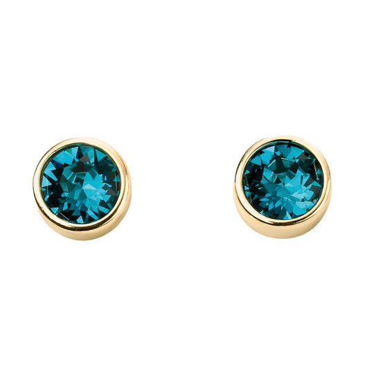 GKO Gold & Crystal Birthstone Earrings Topaz ( December)