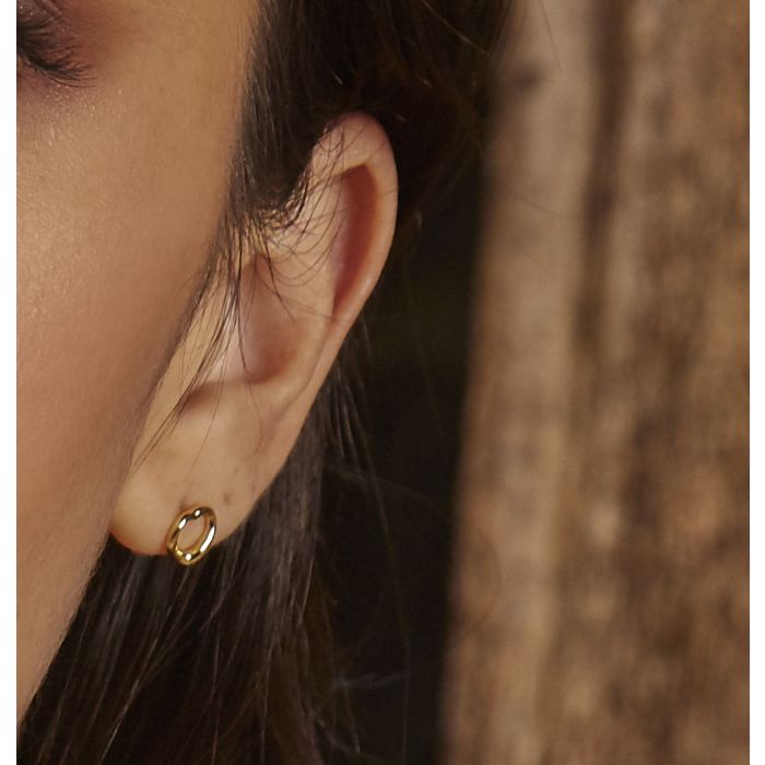 GKO Small Open Heart Gold Stud Earrings