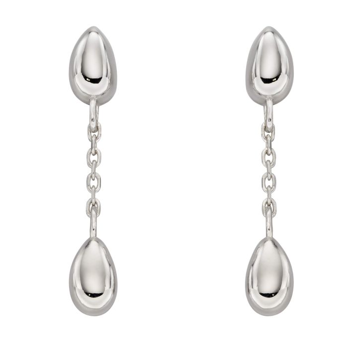 GKO Sterling Silver Flower Bud Drop Earring