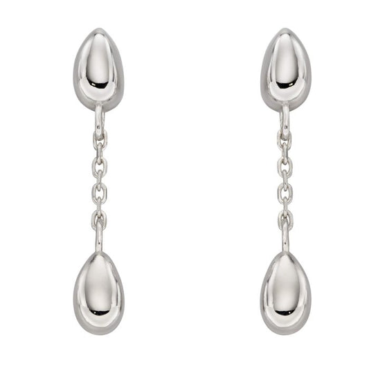 GKO Sterling Silver Flower Bud Drop Earring