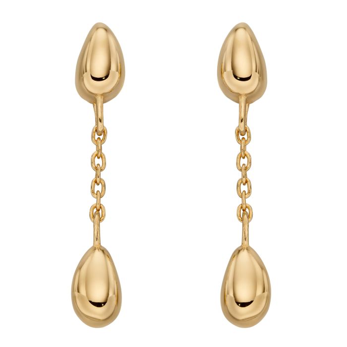 GKO Gold Flower Bud Drop Earrings