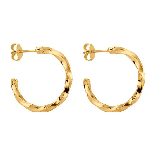 GKO Gold Twisted Hoop Earrings