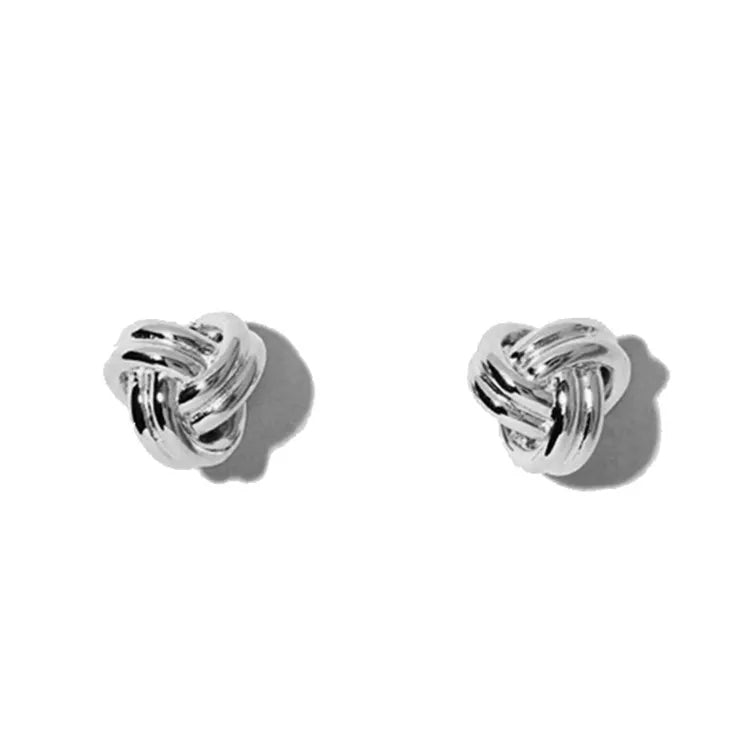 GT Love Knot Silver Earrings