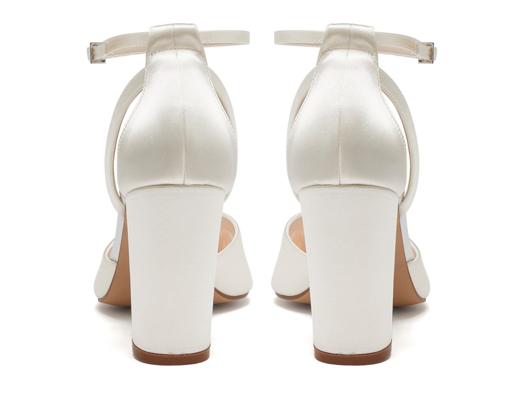 Rainbow Club Eve Ivory Block Heel Strappy Wedding Shoes