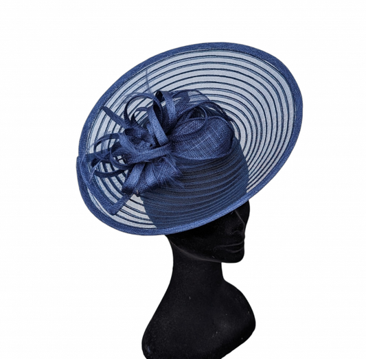 Florence Fascinator /Headpiece In Navy