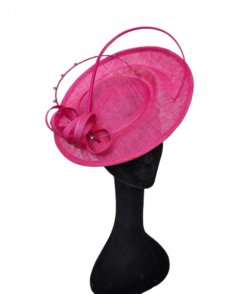 Kirstin Fascinator/Headpiece In Cerise