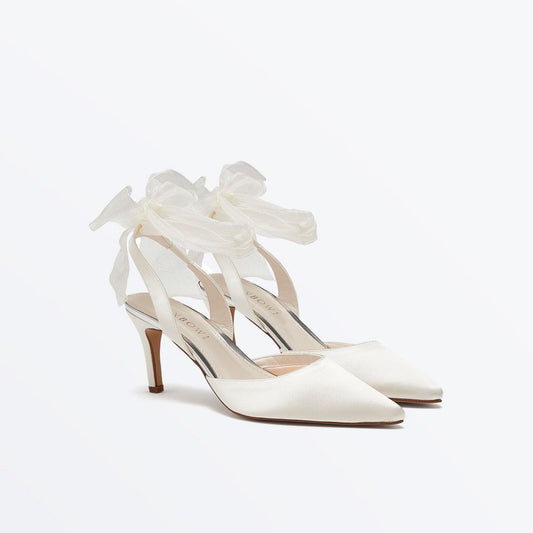 Rainbow Club Mimi Chiffon Ribbon Bow Bridal Shoes