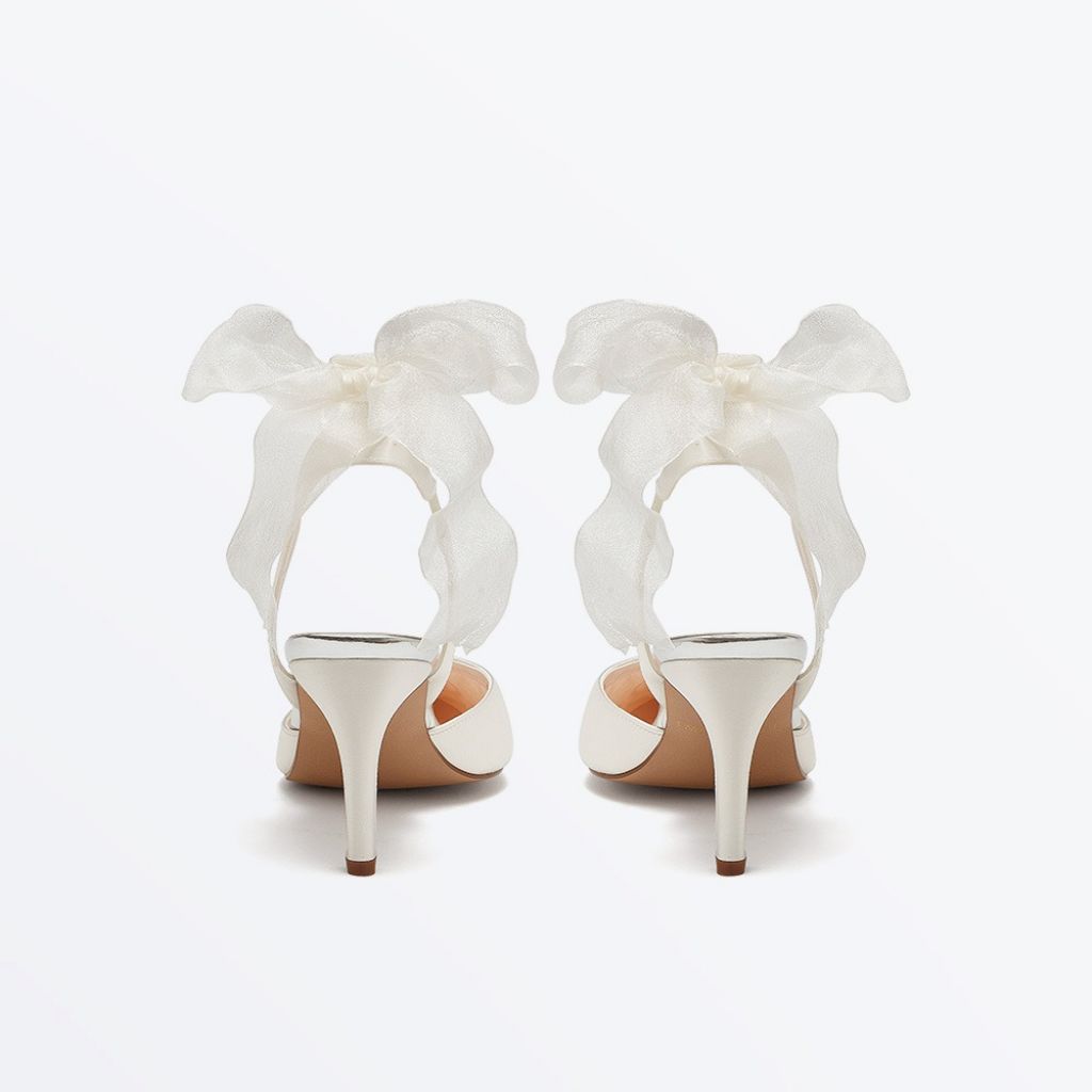 Rainbow Club Mimi Chiffon Ribbon Bow Bridal Shoes