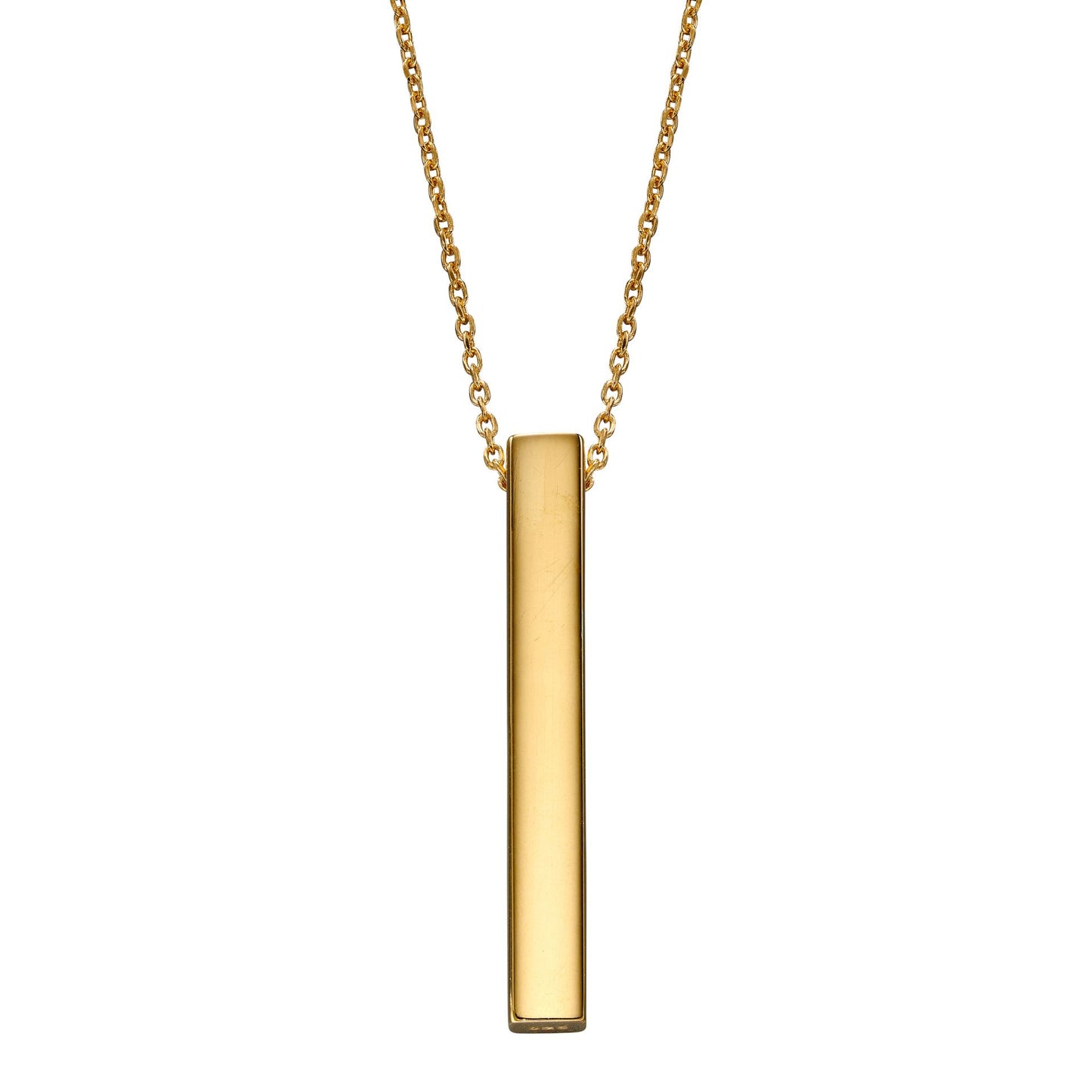GKO Gold Engravable 4-side Vertical Bar Necklace