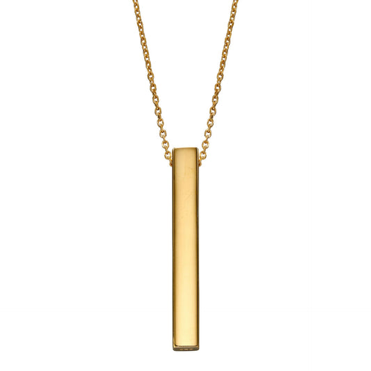 GKO Gold Engravable 4-side Vertical Bar Necklace