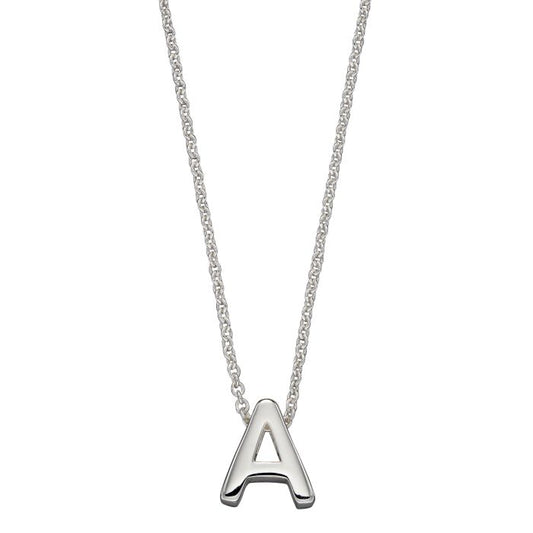 GKO Letter A Sterling Sliver Sliding pendant and Chain
