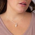 GKO T Bar Sterling Silver Necklace with Pearl