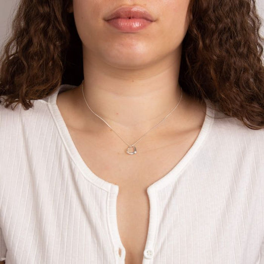 GKO Slip on Heart Silver Pendant Necklace