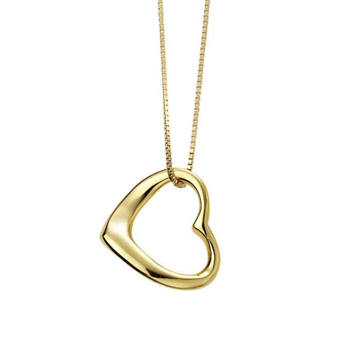 GKO Slip On Gold Heart Pendant Necklace
