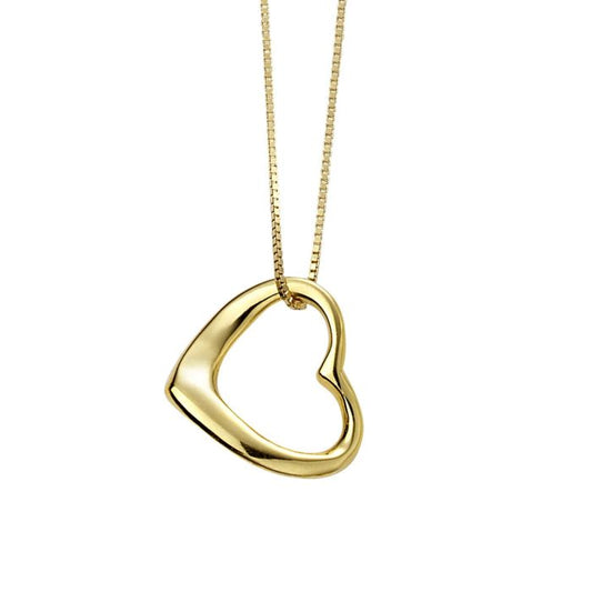 GKO Slip On Gold Heart Pendant Necklace