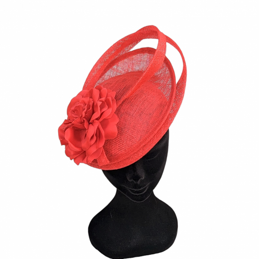 Sienna Fascinator/Headpiece In Red
