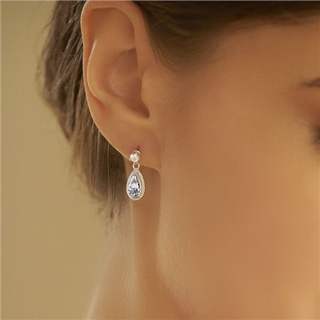 Newbridge Silverware Earrings Clear Stone