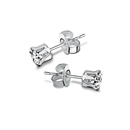 Newbridge Silverware Stud Earrings Round Clear